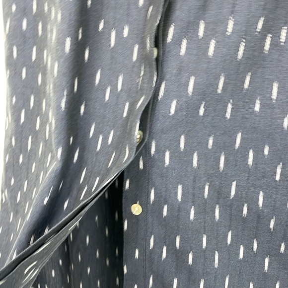 Faherty Blue and White Sleeveless Saylor Ikat Midi Shirt Dress. Size XS. - Picture 9 of 16